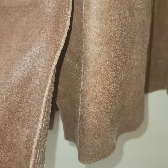 NWOT New York & Company Brown Distressed Genuine Leather Blazer Jacket Coat - Picture 10 of 12